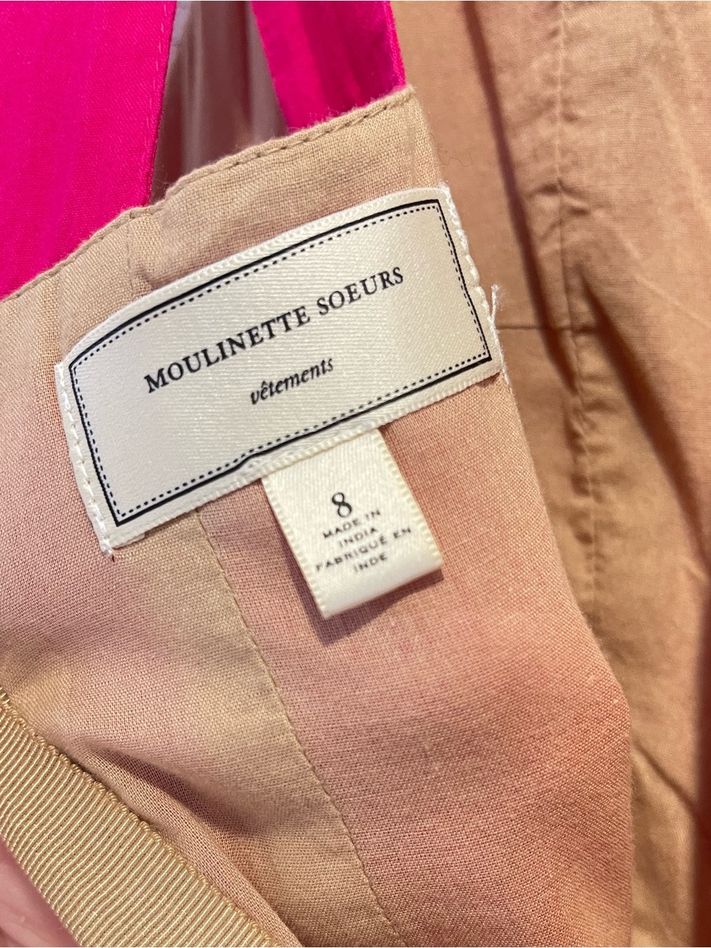 Anthropologie Moulinette Soeurs Rhododendron Dress Pink Embroidered Lace Size 8 - Picture 13 of 14